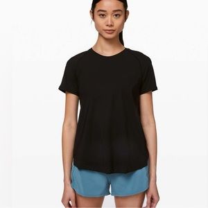 Lululemon Quick Pace Short Sleeve Top Black Size 10